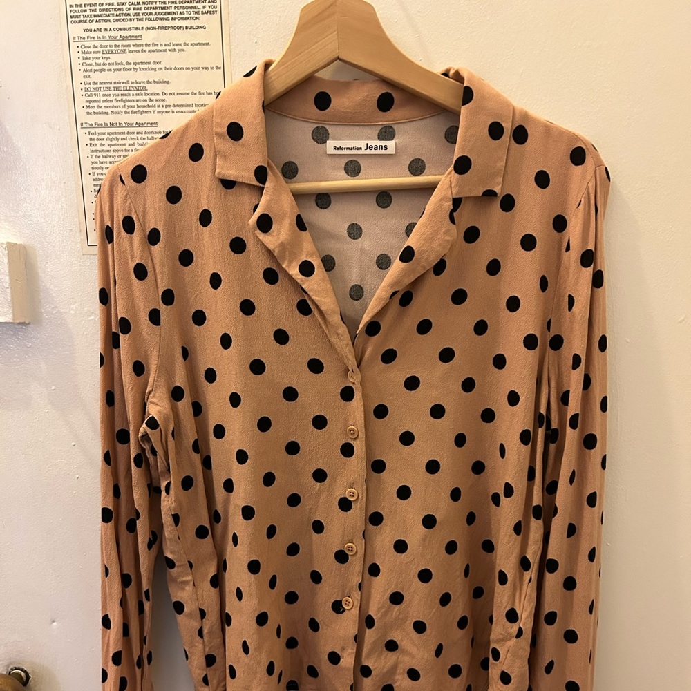 Reformation polka dot top